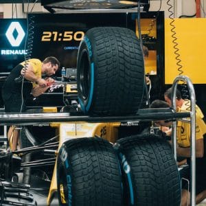 Renault F1 mechanics at work